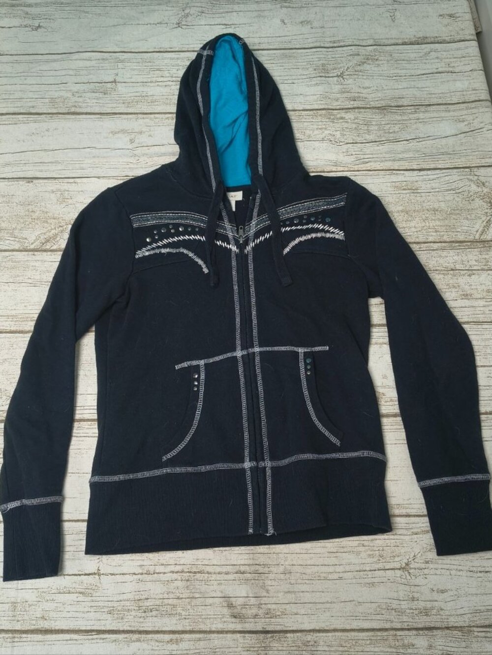 Ariat Black Full Zip Western Cowgirl Hoodie Women Size Small